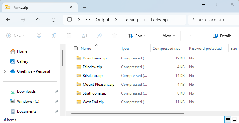 Creating multiple zip files with a fanout